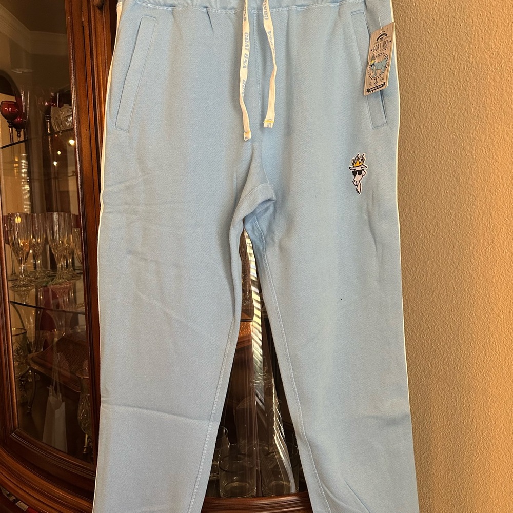 *NWT* GOAT USA Sky Blue Joggers with Crown Embroidery